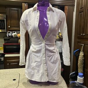 Fashion Nova White Button-Down Shirt